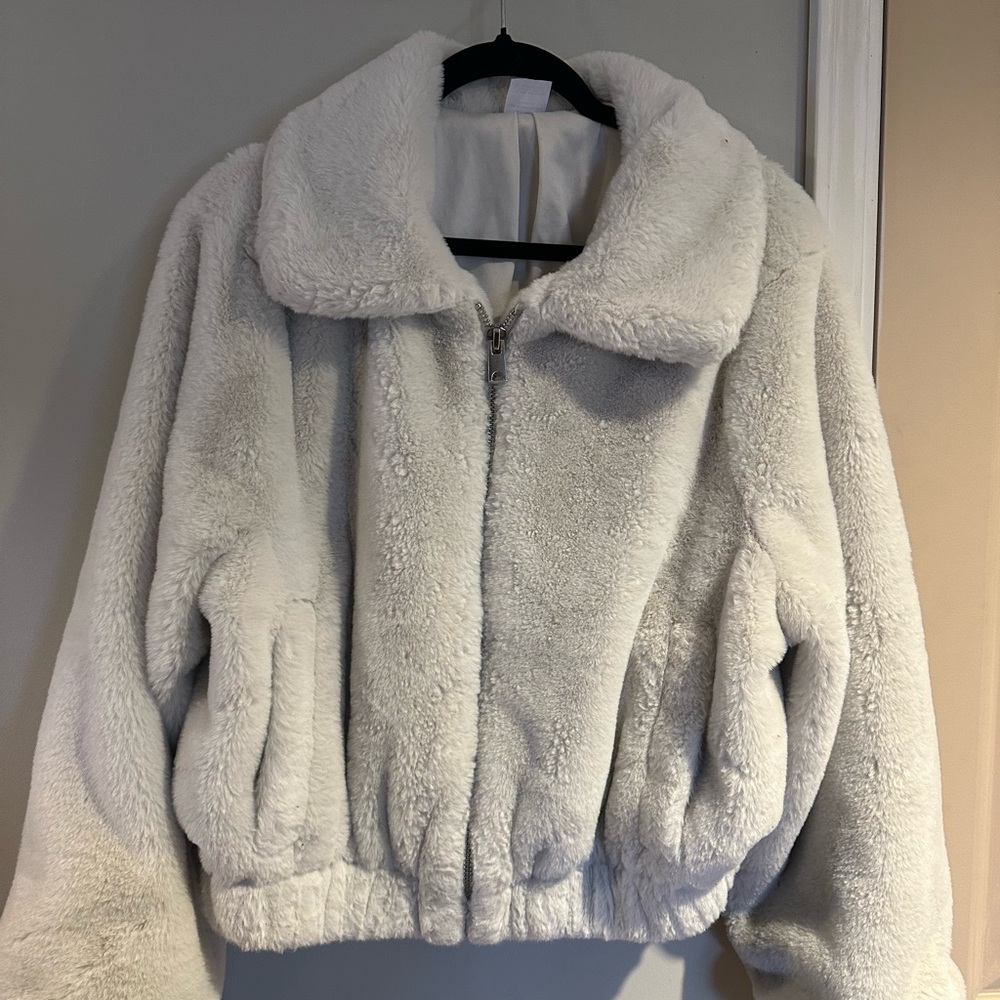 Women's White Faux Fur Jacket